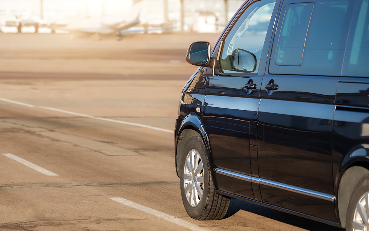 Van parked at Cappadocia airport for private transfer service.