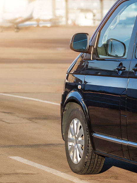 Van parked at Cappadocia airport for private transfer service.