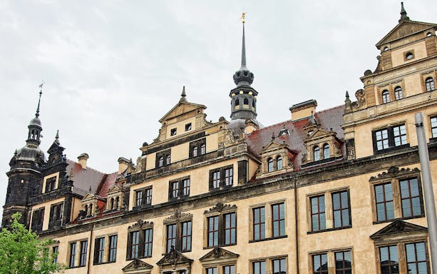Dresden Royal Palace facade with ornate architecture, part of the Dresden Museum Card tour.