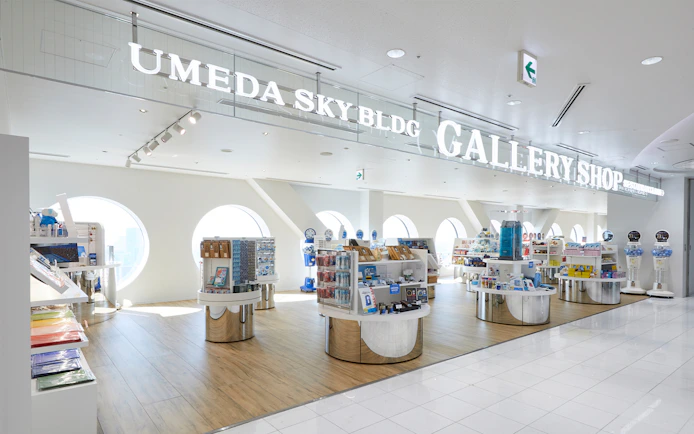 Umeda Sky Building Gallery Shop interior with souvenirs and gifts, Osaka.