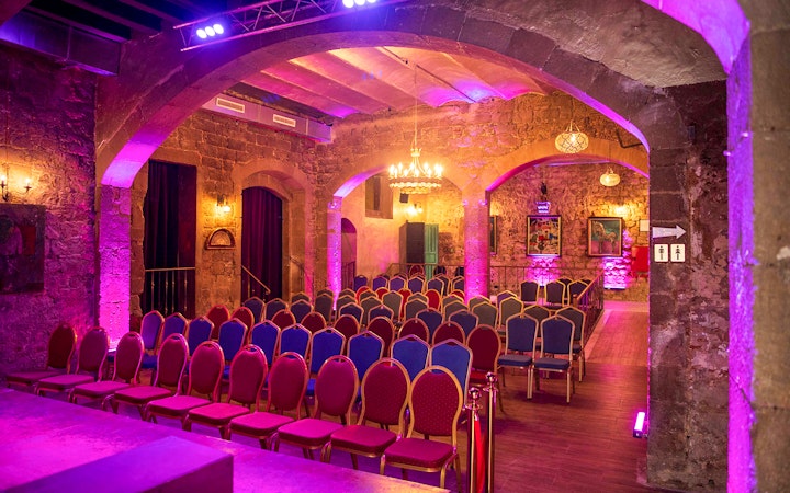 Interior of Palau Dalmases set for a flamenco show in Barcelona.
