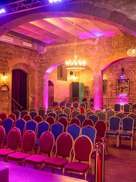 Interior of Palau Dalmases set for a flamenco show in Barcelona.