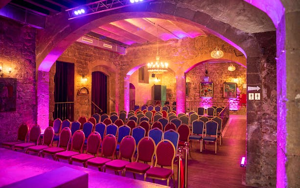 Interior of Palau Dalmases set for a flamenco show in Barcelona.