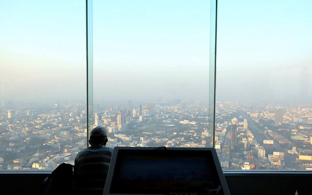 Breathtaking view of Bangkok from Baiyoke Sky Hotel Observation Deck.