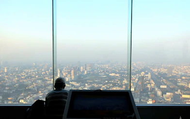 Breathtaking view of Bangkok from Baiyoke Sky Hotel Observation Deck.