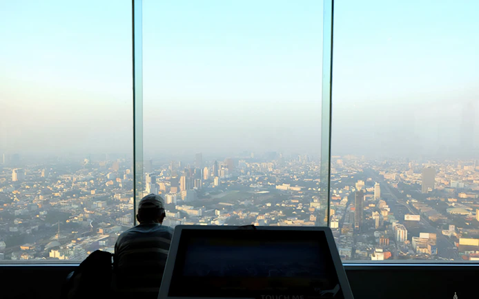 Breathtaking view of Bangkok from Baiyoke Sky Hotel Observation Deck.