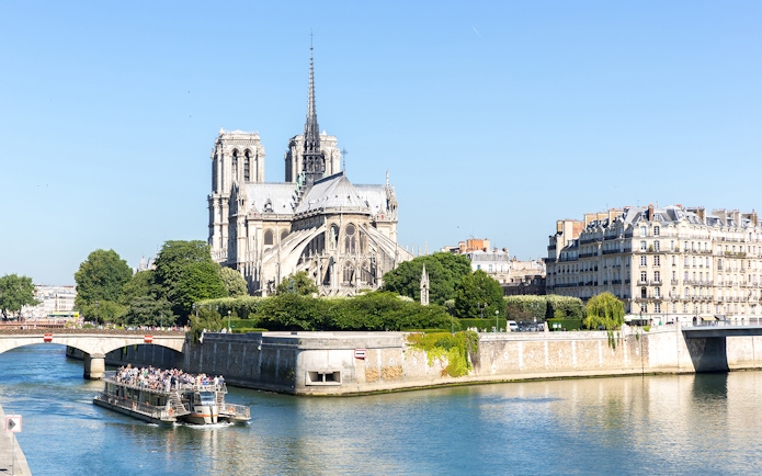 Notre-Dame Cathedral and Seine River cruise in Paris.