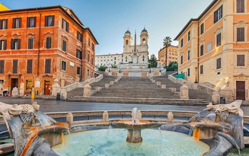 Spanish Steps and Barcaccia Fountain in Rome during a private guided tour.