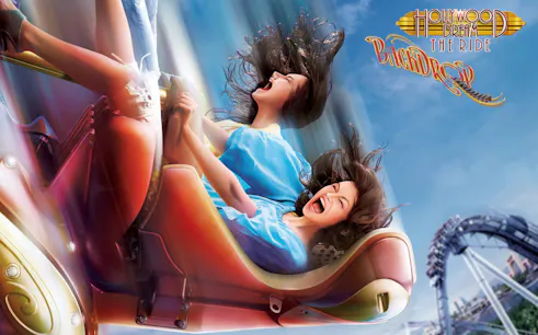 Riders enjoying Hollywood Dream, The Ride at Universal Studios Japan.