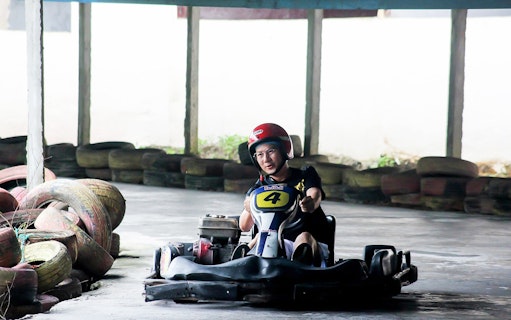 Go-kart racing at Langkawi Adventure & Xtreme Park.
