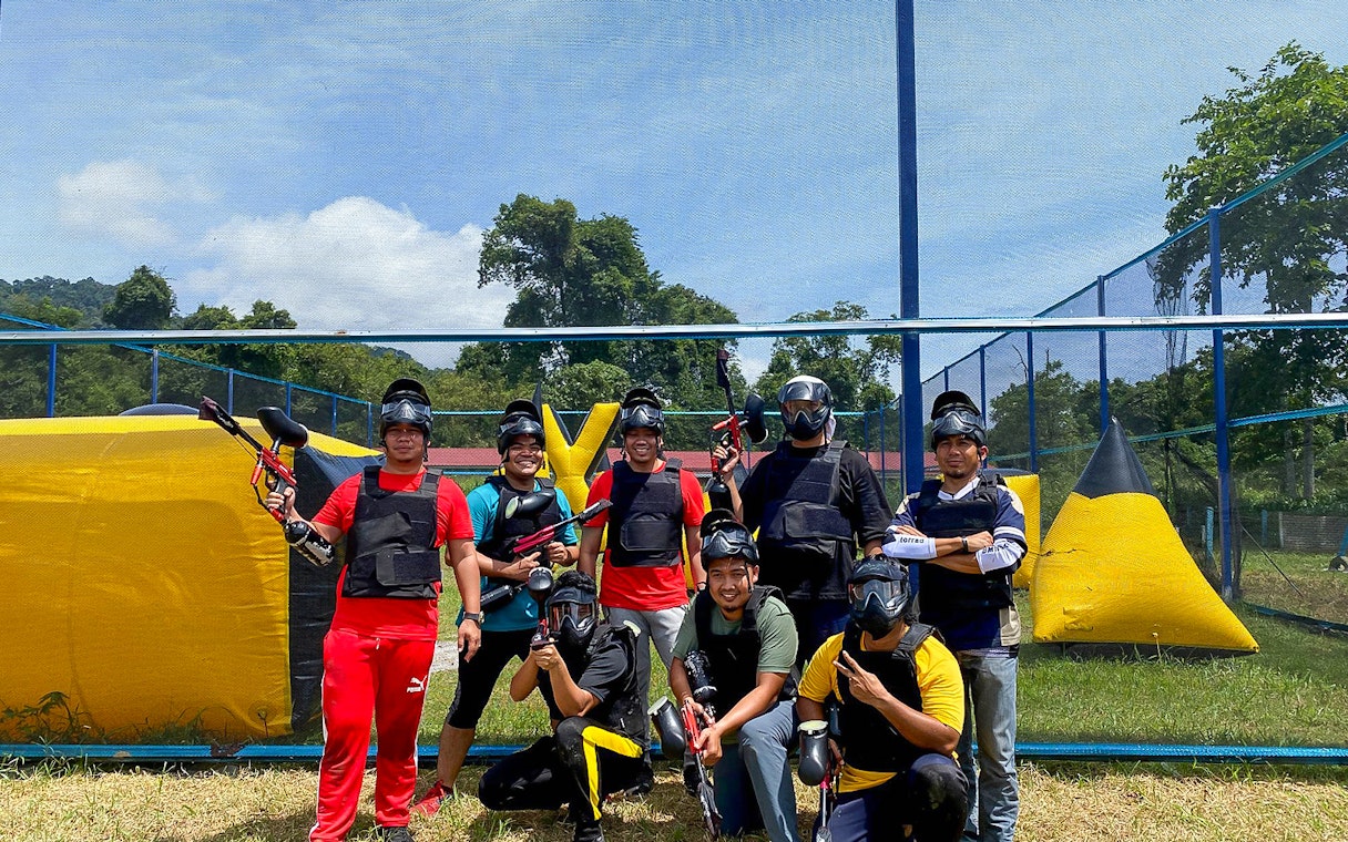 Group playing paintball at Langkawi Adventure & Xtreme Park.