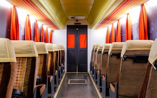 VR bus interior for Berlin TimeRide time travel experience.