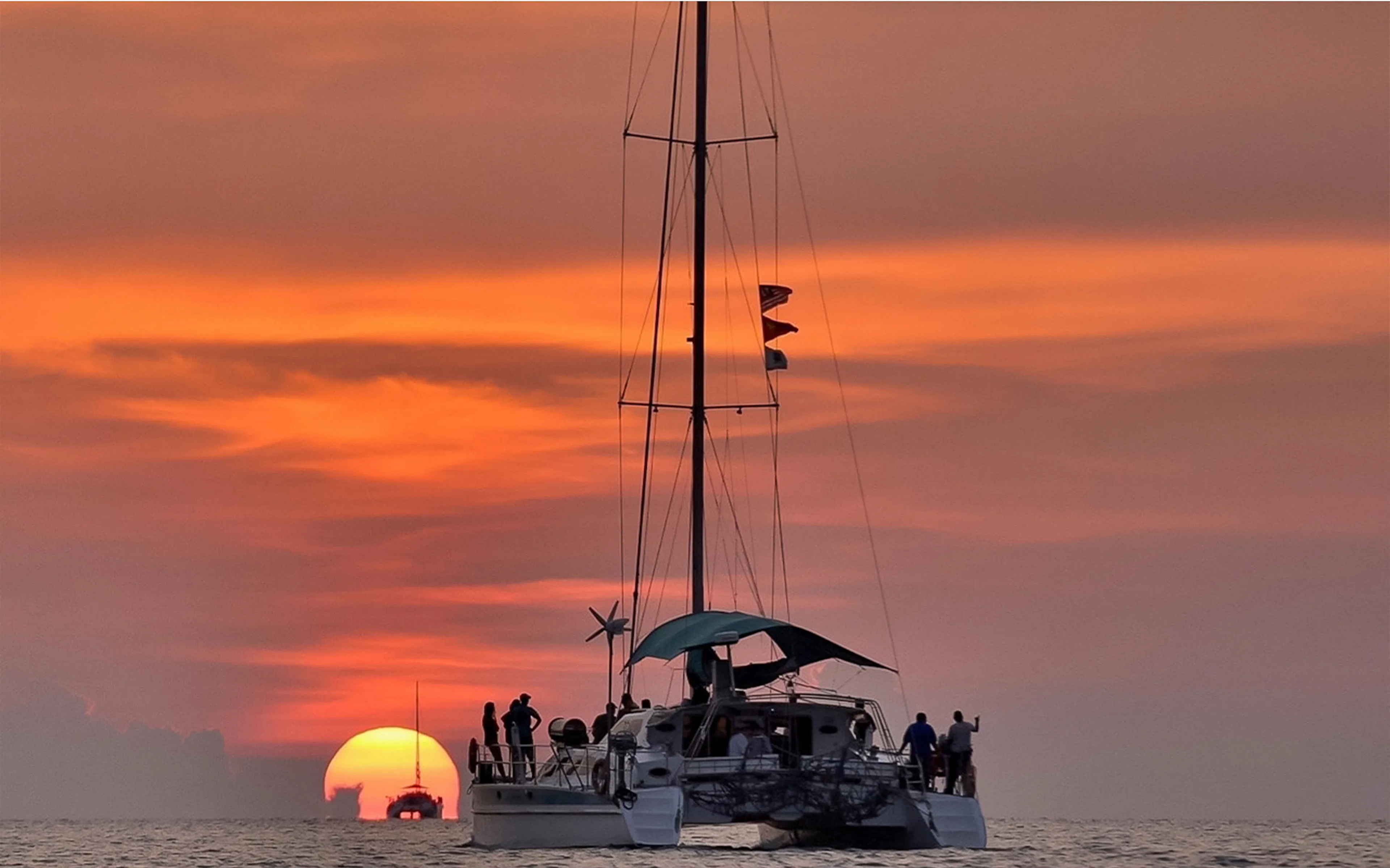 Scenic sunset views at sea