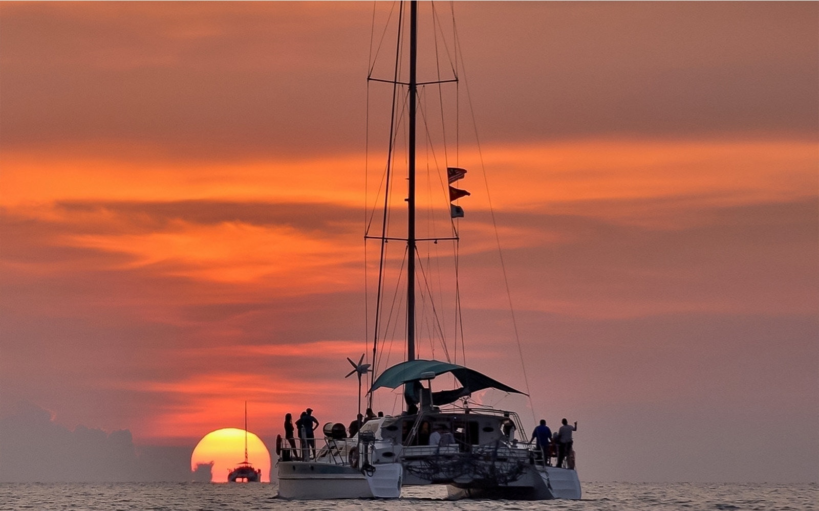 Scenic sunset views at sea