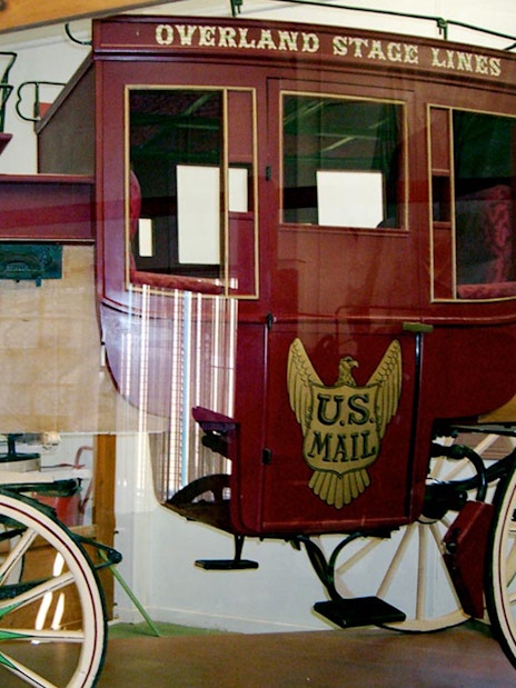 Historic stagecoach exhibit at Oasys MiniHollywood, Almería, Spain.