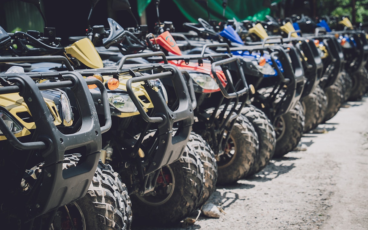 ATVs lined up for Langkawi bike adventure tour.