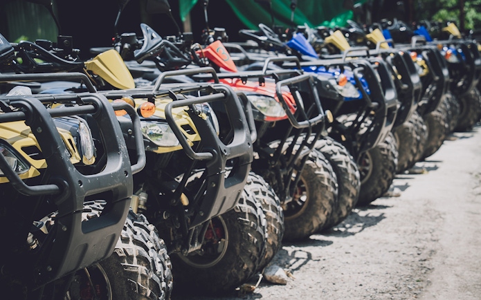 ATVs lined up for Langkawi bike adventure tour.