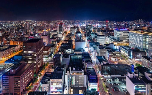 Night view of Sapporo cityscape from JR Tower Observation Deck T38.
