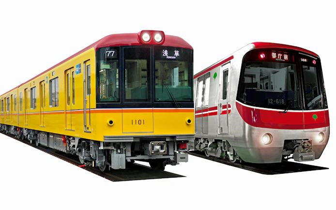 Tokyo subway trains for Spa LaQua and 24-hour subway ticket combo.