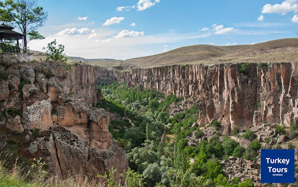 Ilhara Valley canyon view on Cappadocia Green Tour, Turkey.