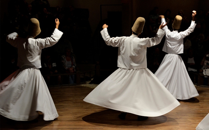 Whirling Dervishes performing in Cappadocia.