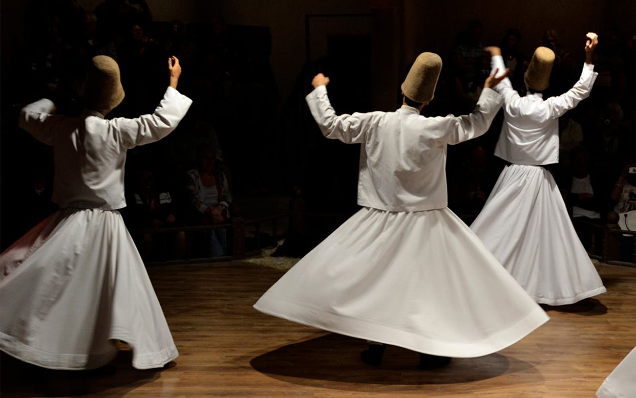 Whirling Dervishes performing in Cappadocia.
