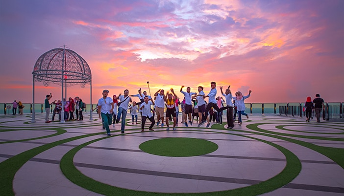 The Shore Sky Tower at Sunset