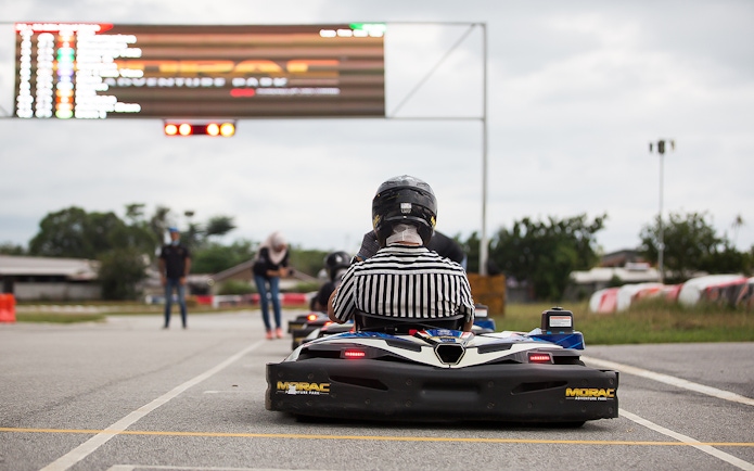 Go-kart racer on track at Morac Adventure Park, Langkawi.