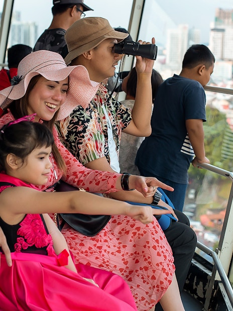 Family enjoying the view from Menara Taming Sari, Melaka.