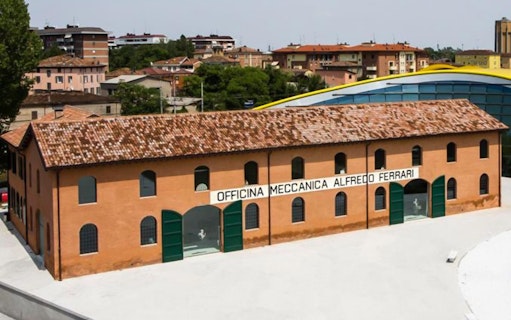 Officina Meccanica Alfredo Ferrari building at Enzo Ferrari Museum Modena.