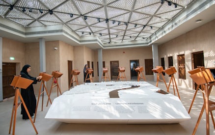 Visitors exploring exhibits at Al Shindagha Museum, Dubai.
