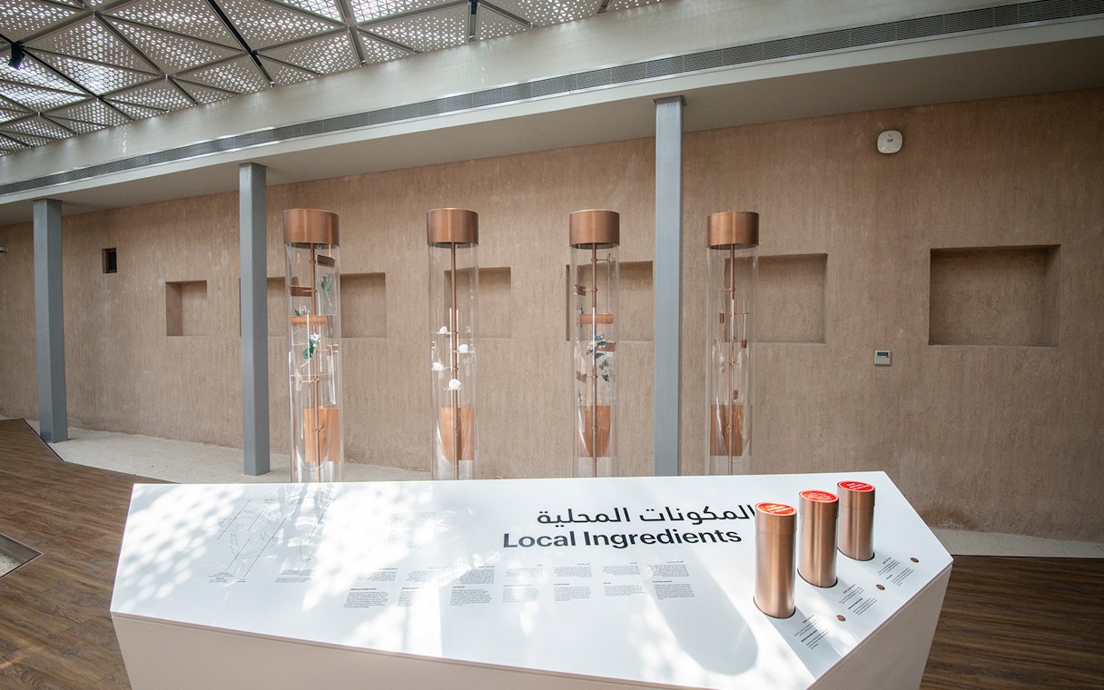 Exhibit of local ingredients at Al Shindagha Museum, Dubai.