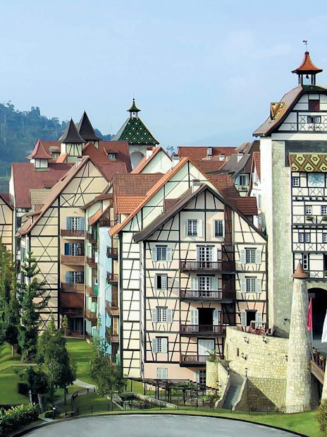 Colmar Tropicale French-themed resort in Malaysia with lush greenery.