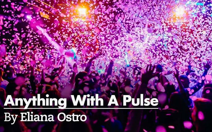 Crowd enjoying a vibrant confetti shower at a lively event.