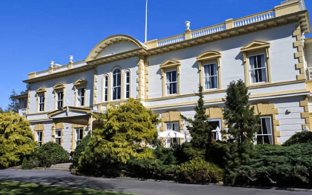Historic building facade on a guided walking tour in Auckland.