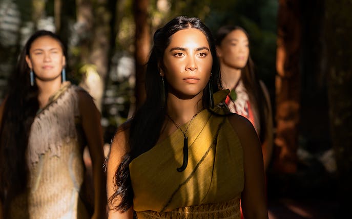 Maori women in traditional attire at Te Pā Tū cultural experience.