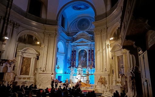 Chamber orchestra performing at Vivaldi Church in Venice.
