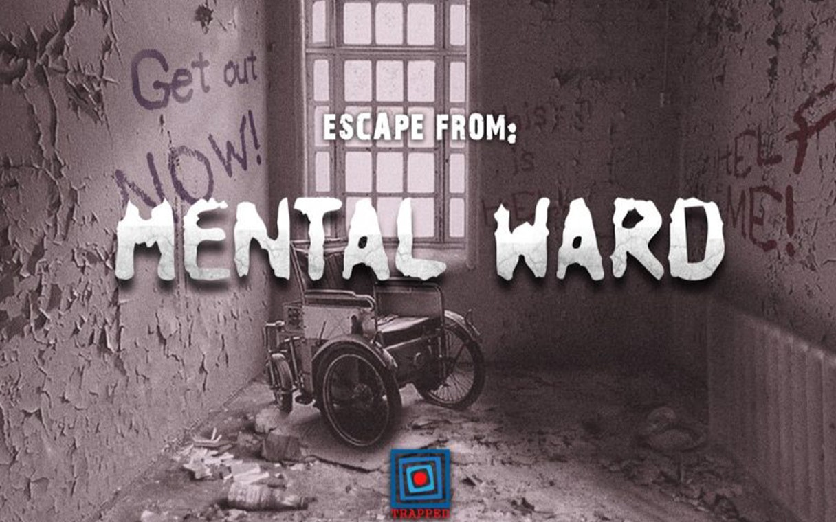 Escape room with wheelchair in abandoned mental ward, Singapore.