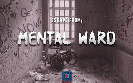 Escape room with wheelchair in abandoned mental ward, Singapore.