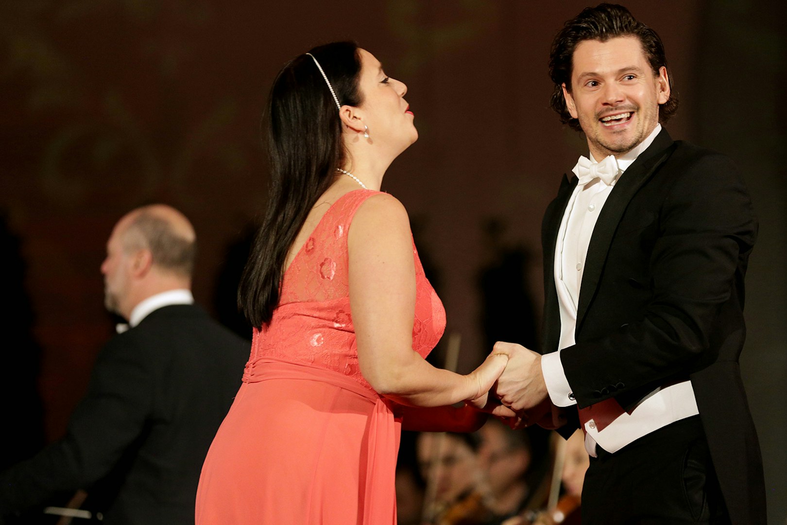 Performers at Schönbrunn Palace concert in Vienna, Austria.