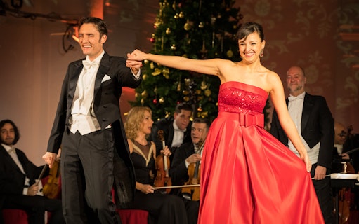 Performers at Mozart & Strauss concert in Schönbrunn Palace, Vienna.