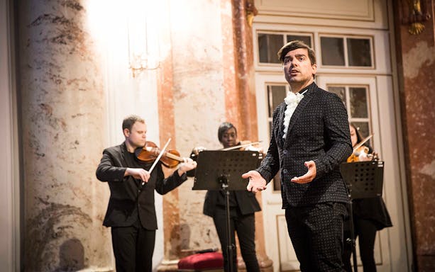 Musicians performing Vivaldi’s Four Seasons at Karlskirche, Vienna.