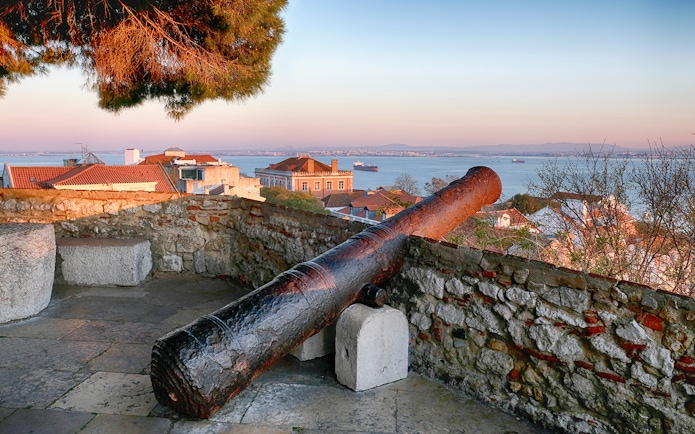 Cannon overlooking Lisbon from St. George Castle.