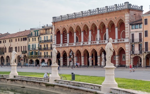 Statues and historic building in Prato della Valle, Padua, Italy.