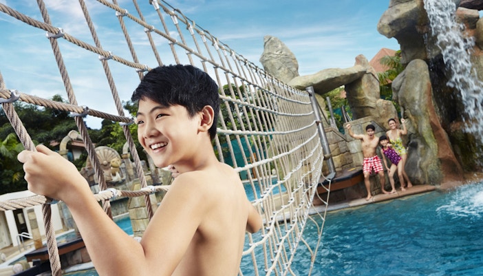 Guests on Splashworks at Adventure Cove Waterpark