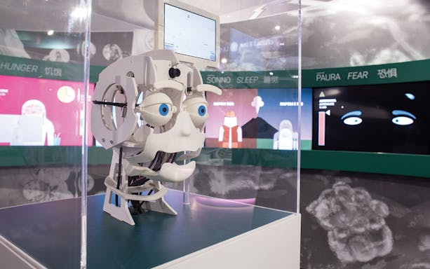 Interactive robot exhibit at Città della Scienza, Naples.