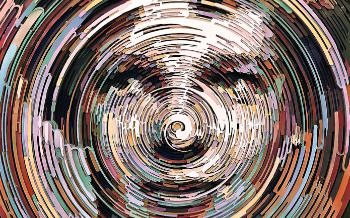 Interactive optical illusion exhibit at Illusion Art Museum, Prague.