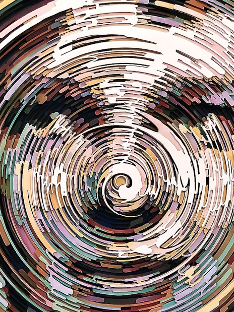 Interactive optical illusion exhibit at Illusion Art Museum, Prague.