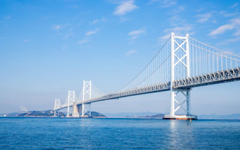 Seto Ohashi Bridge spanning over the Seto Inland Sea, Japan, part of the 7 Day JR Setouchi Area Pass.