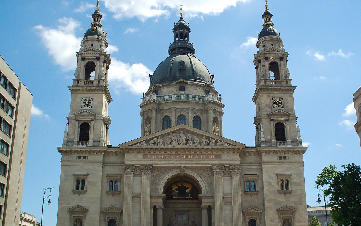 St. Stephen's Basilica in Budapest on a guided bus tour.